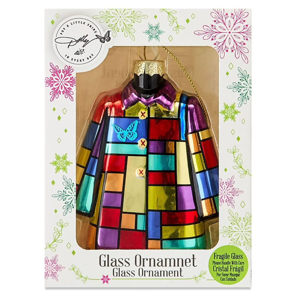Dolly Parton 5.2" Coat of Many Colors Holiday Glass Christmas Ornament  by Ruz